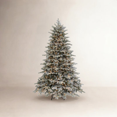 White Frosted 9' Pre-Lit Spruce Christmas Tree