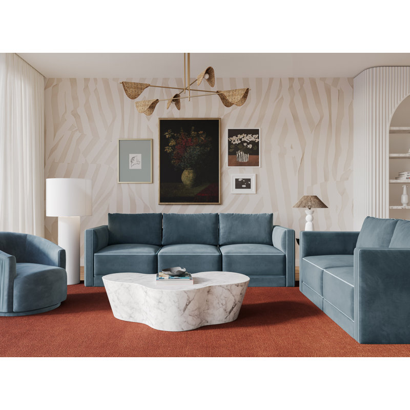 Clairah Willow Berry Red Modular Sofa, Bleu