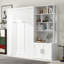 Lit escamotable double avec plusieurs tablettes de rangement et une armoire