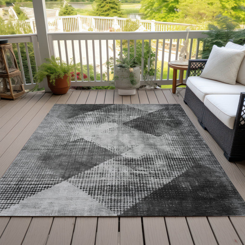 Tapis intérieur / extérieur gris Arvaya , 5' x 7'6"