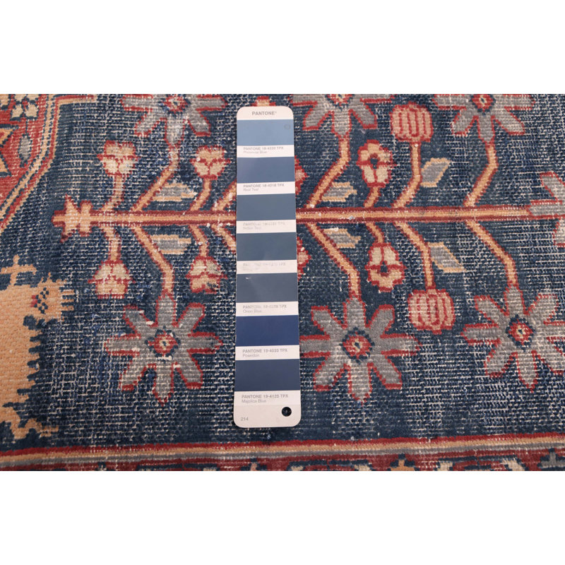 Tapis bleu marine rétro Kayseri 4 pi 0 po x 5 pi 10 po