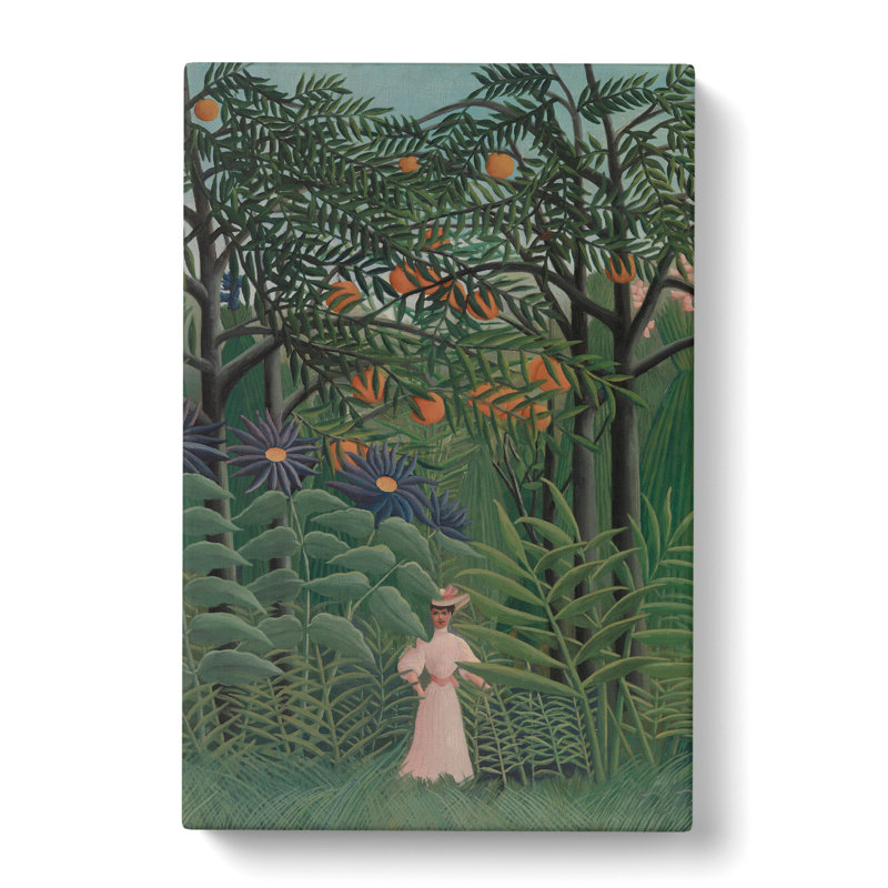 Woman Walking in an Exotic Forest by Henri Rousseau - Wrapped Canvas, 76cm H x 50cm W x 3cm D