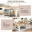 Îlot de cuisine 59,5 po avec table de salle à manger extensible, table de rangement de cuisine avec rangement double face, îlot de cuisine avec 2 tiroirs, prise de courant, tablettes latérales ouvertes, pour la cuisine, la salle à manger-220968639