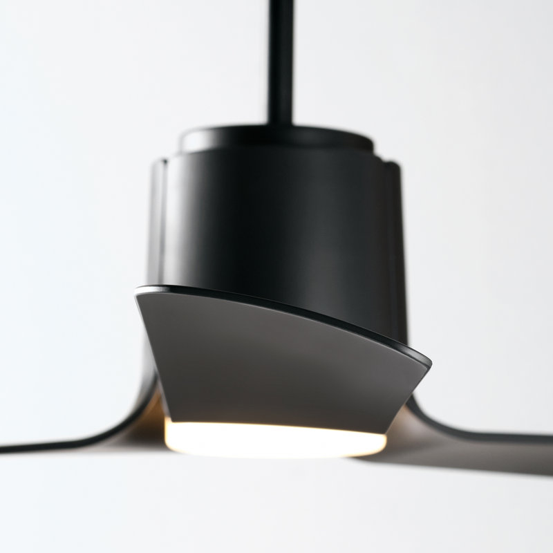 Visual Comfort Fan Peel Smart 52 LED Indoor Ceiling Fan with Threaded Downrod, Midnight Black ABS blades and Handheld Remote