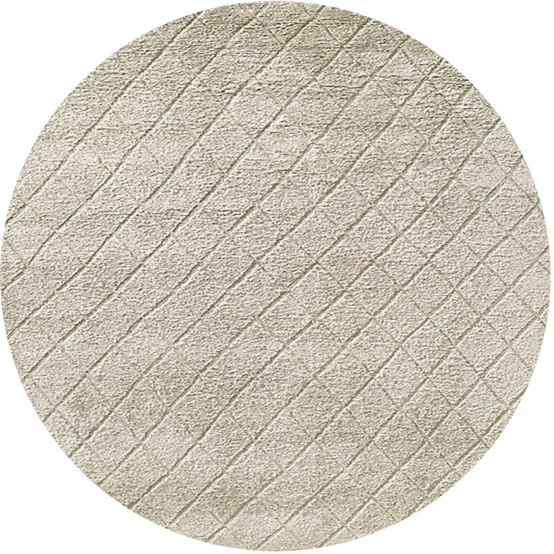 Tapis ivoire à motif géométrique Bridgegate, Rond 5 pi