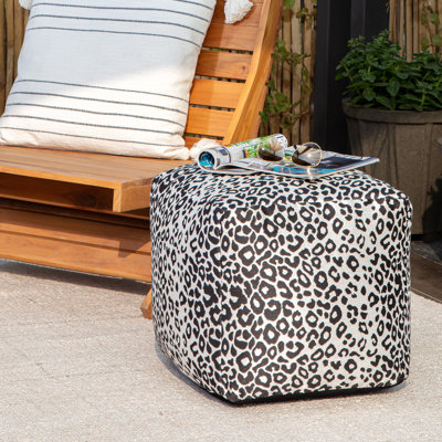 Trevail Upholstered Outdoor Pouf Patio Ottoman
