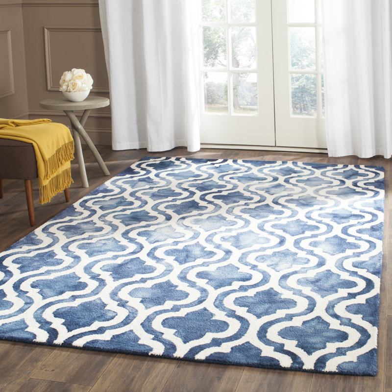 Adelei Hand Tufted Wool Geometric Rug, Rectangle 9' x 12'