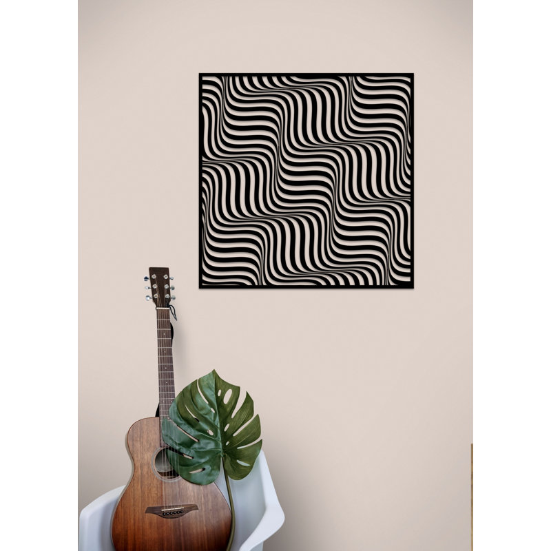 Décoration murale abstraite en métal, vagues infinies Art déco contemporain pour un nouveau cadeau de maison ou de bureau