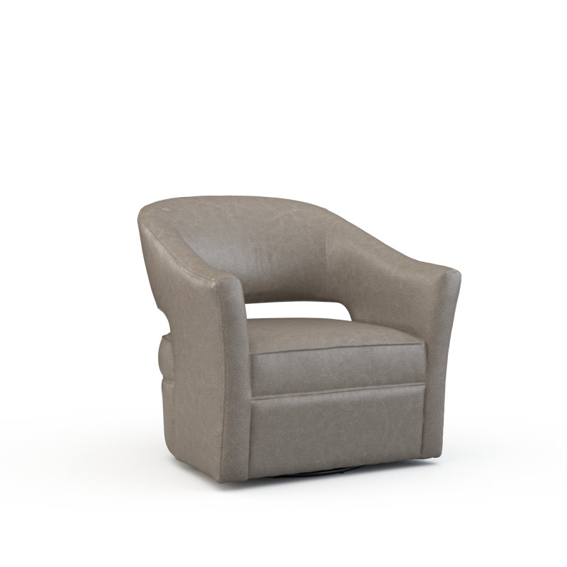 Luna Leather Barrel Chair, Outlaw Heather