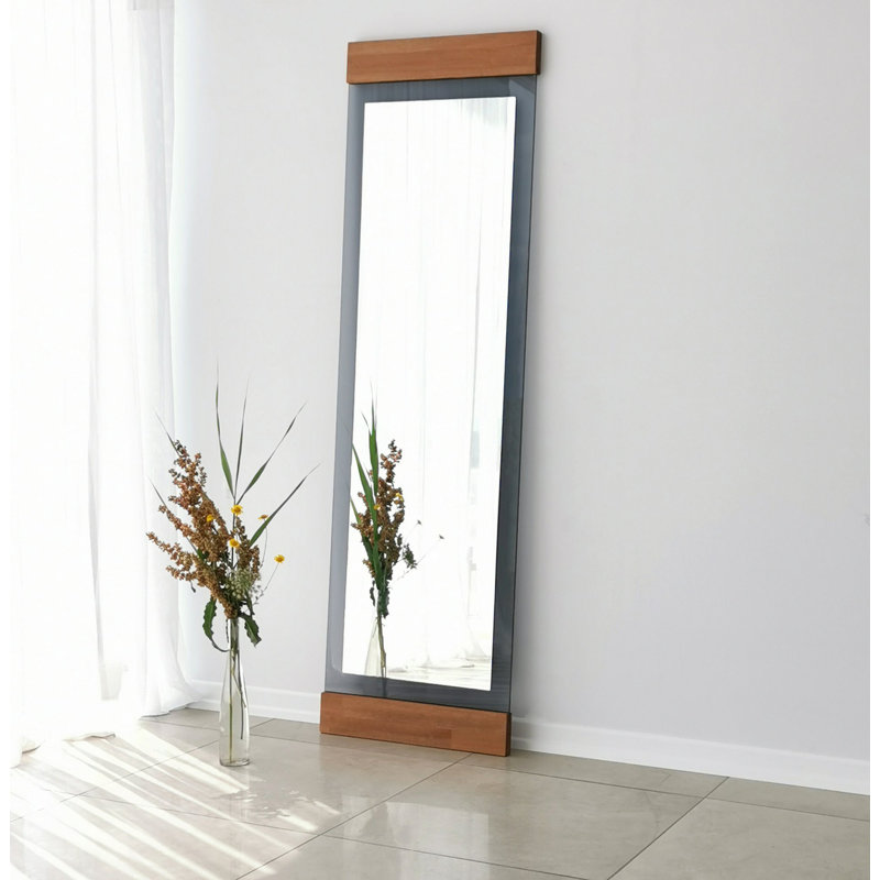 Modern Cheval Mirror with Metal Frame, Oak & Fume Finish, 19.7 x 66.9 x 1.2 inches | Includes Full-Length Mirror | Stylish and Functional Design, Perfect for Bedrooms and Dressing Areas, Durable & Elegant
