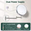 Miroir de maquillage mural 1X / 10X - Miroir de meuble-lavabo double face 8 "avec 3 lumières de couleur pour la salle de bain | Studio de maquillage pour la salle de bain | 3000 Mah-USB Rechargeables | Intensité tactile | Rotation à 360 ° avec bras allongé
