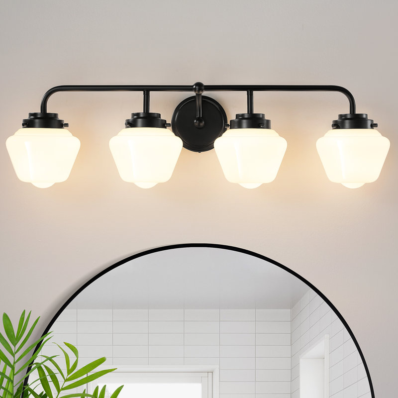 4 - Light Dimmable Vanity Light, Matte Black