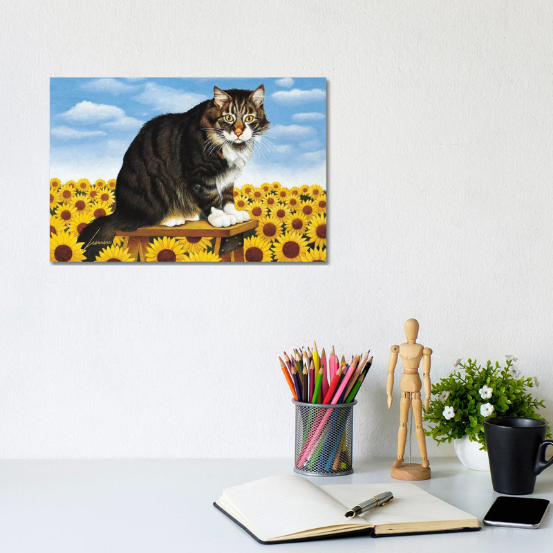 Rocky Selland Sunflowers by Lowell Herrero - Wrapped Canvas Painting, 20.32 cm H x 30.48 cm W