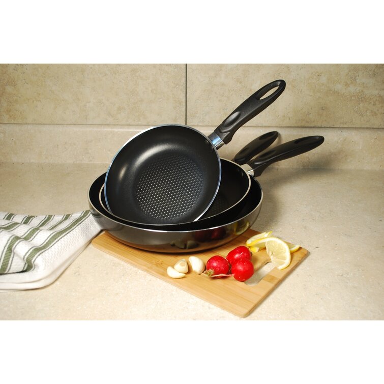 Gibson Aventura 3 Piece Frying Pan Set in Black