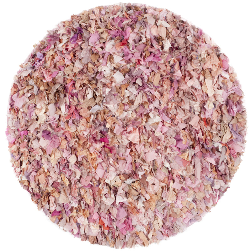 Tapis géométrique tissé à la main Godsey, Rond 6 pi