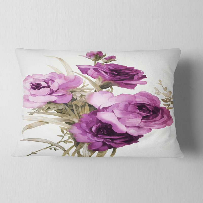 Coussin lombaire floral bouquet de fleurs