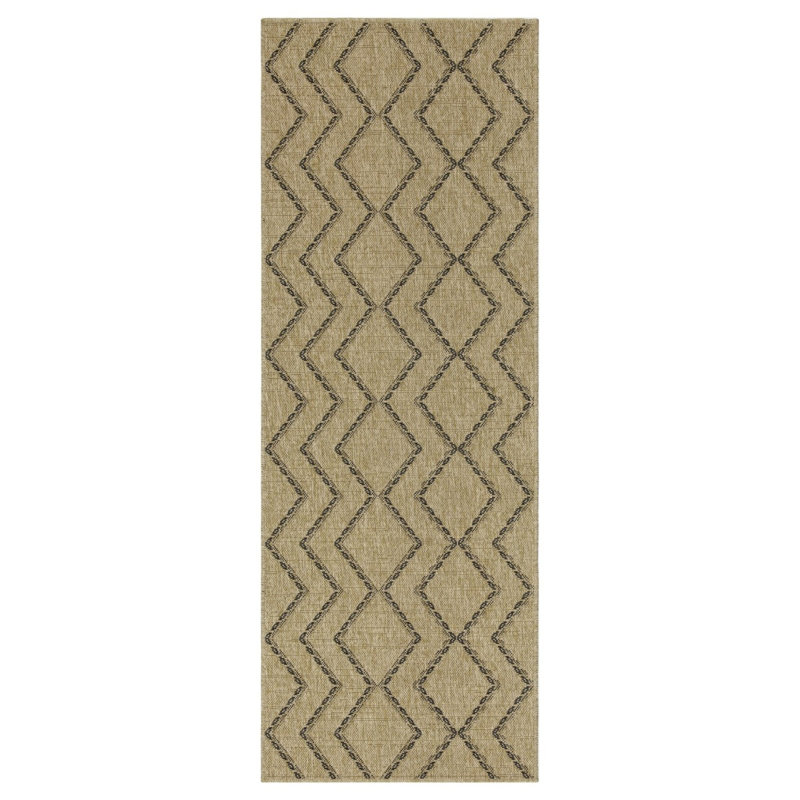 Earth GC_NTL1010 Jute/Black 5 Ft. 3 In. X 7 Ft. 3 In. Indoor/Outdoor Area Rug, Natural/Black, Rectangle 5'3" x 7'3"