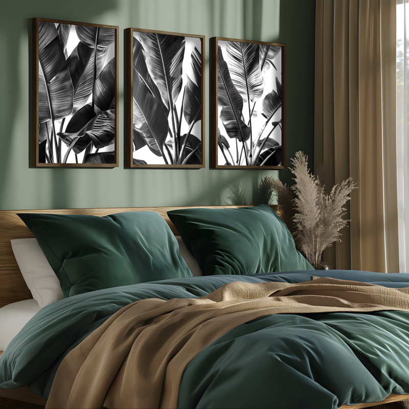 Elegant Decorative Framed MDF Painting (3 Pieces), Pine Wood Frame, 13.8 x 18.5 x 1.2 inches | 100% MDF, Thickness: 0.1 inches | UV Printed Artwork, Perfect for Living Room, Bedroom & Office Decor
