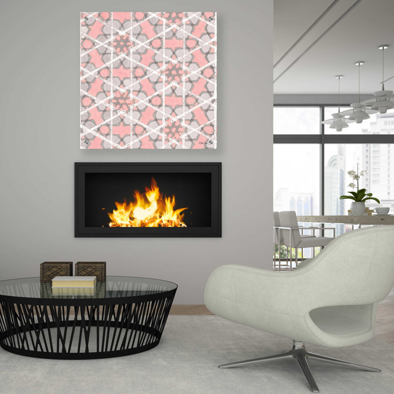 "Motif rose et gris 2" par Stellar Design Studio, H 36 po x l 36 po x P 0,2 po