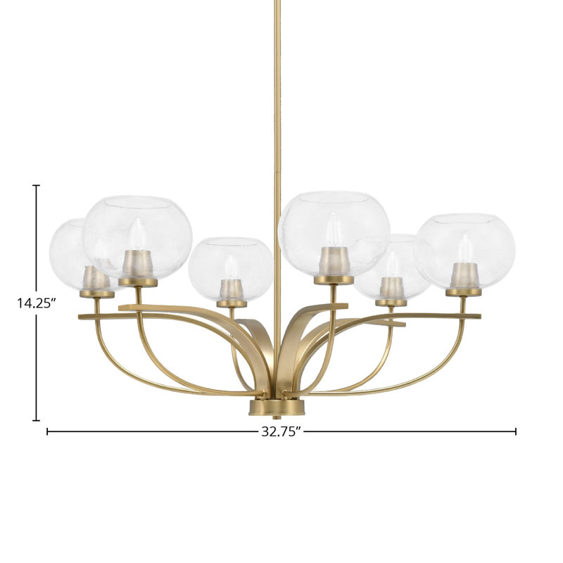 Unia 6 - Light Dimmable Classic / Traditional Chandelier, New Age Brass