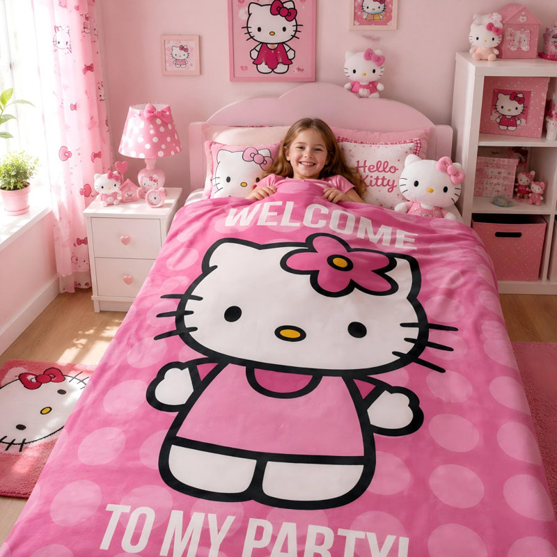 Jeté Hello Kitty Bedding, cadeaux pour filles, 59 x 51 po