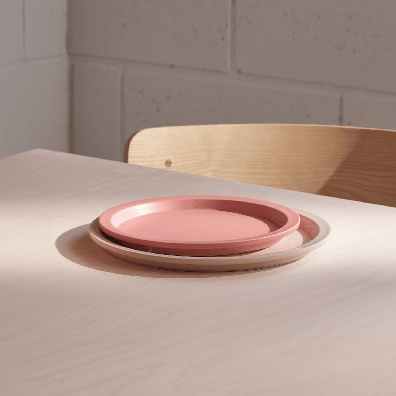 Stoneware Dinner Plate, Gloss Soft Pink