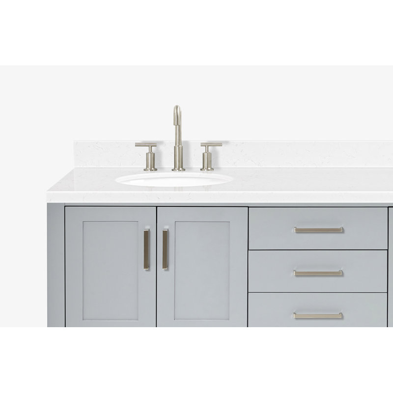ARIEL Magnolia 72 Double Bathroom Vanity with Top, Gray, Oval