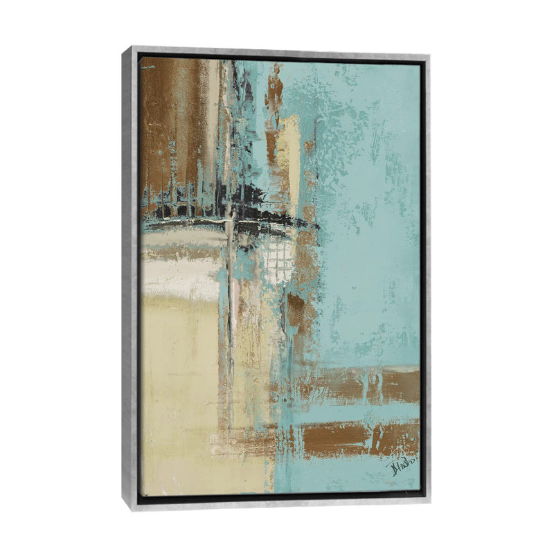 « Oxido on Teal II » par Patricia Pinto, reproduction d’art, Pas de tapis, H 32 po x l 48 po x 1,5 po