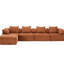 Canapé modulaire en forme de L 142 po, revêtement en chenille orange, 5 sièges et canapé modulaire orange de construction, pièce, coussins moelleux pour une ambiance relaxante-977246488