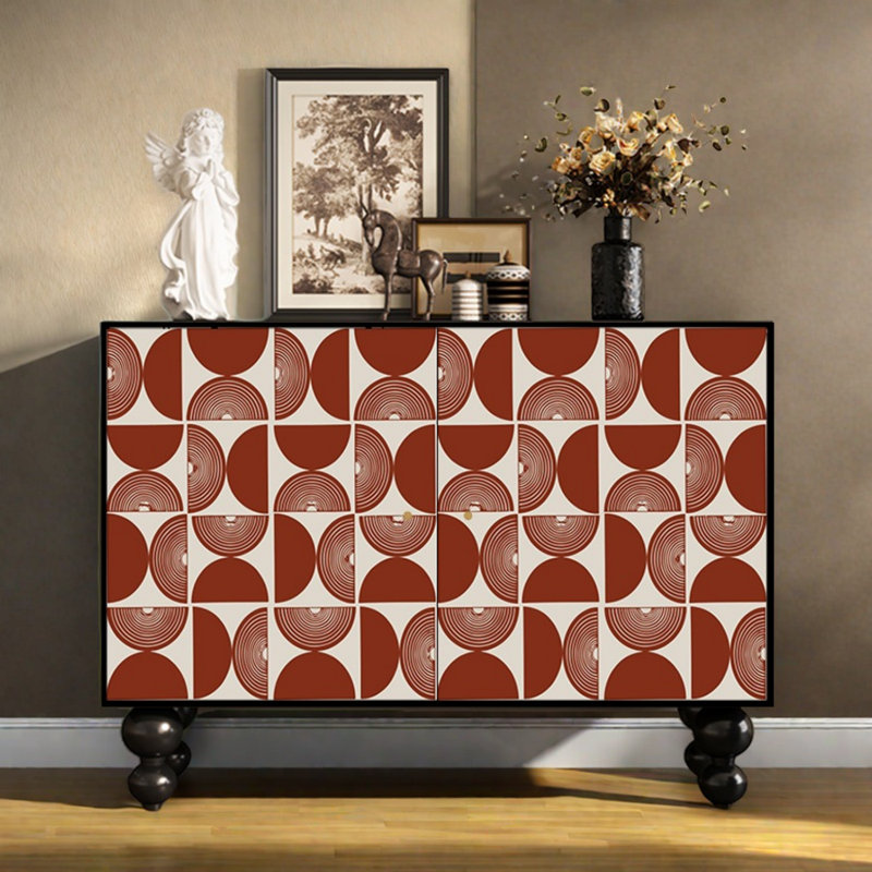 Modern Simple Geometric Double-Door Accent Cabinet