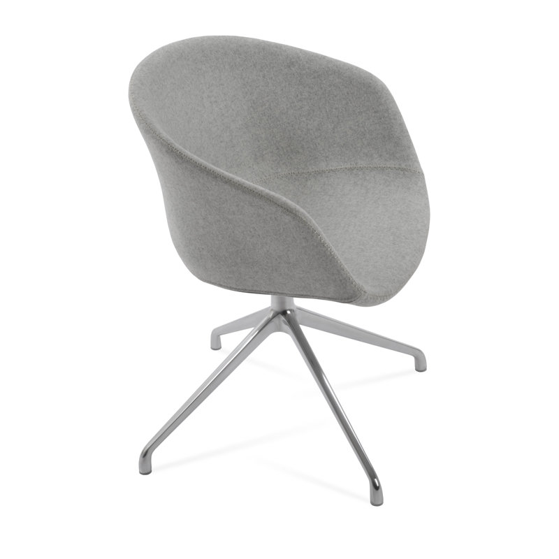 Fauteuil pivotant Tribeca Spider, Poli, Laine argentée