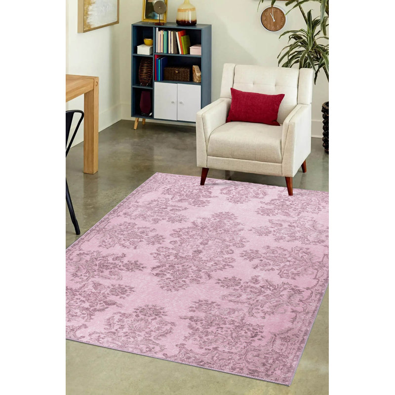 Luxurious Pink Carpet, 7.5 x 10.8 Feet | 100% Polyester, 1850 g/m², Pile Height: 0.2 Inches | Eco-Friendly Recycled Poly Cotton Underside | Soft & Durable, Ideal for Home Décor & Living Spaces, Machine Carpet