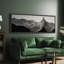 Grande impression sur toile encadrée, impression de paysage de montagne pour un décor moderne-119329077-119329079