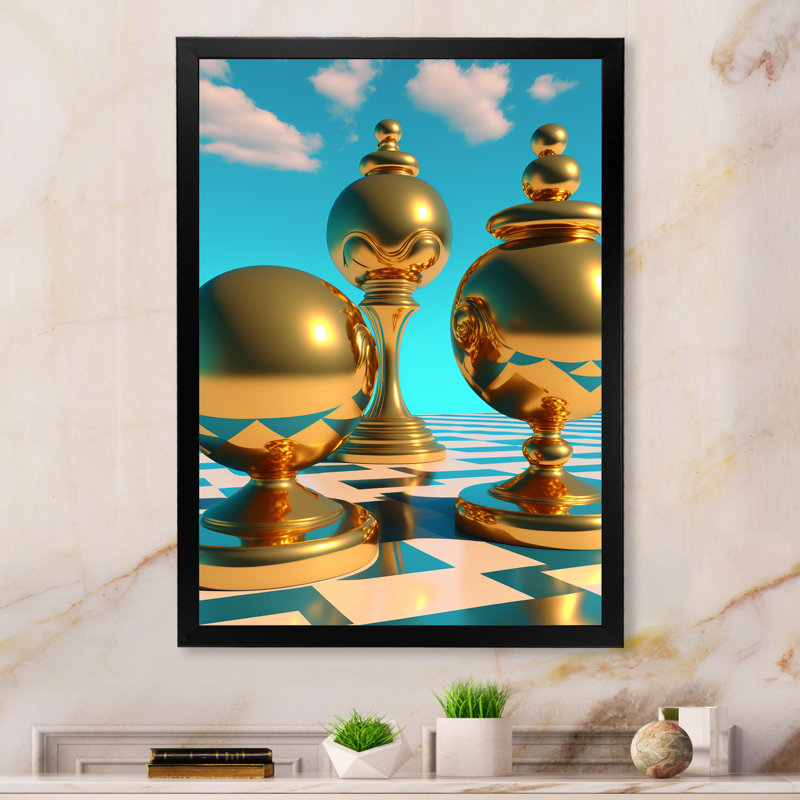 Golden Spheres Infinity VII - reproduction sur toile, H 20 po x l 12 po x P 1 po, Impression noire sur toile encadrée