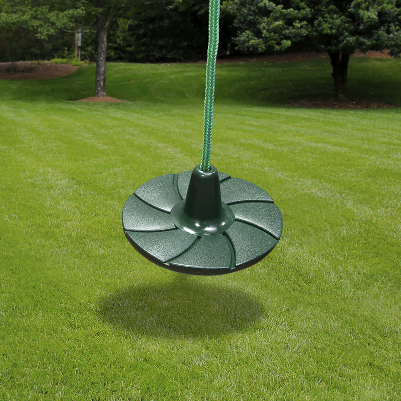 Green Plastic Disc Swing with Rope for Kids