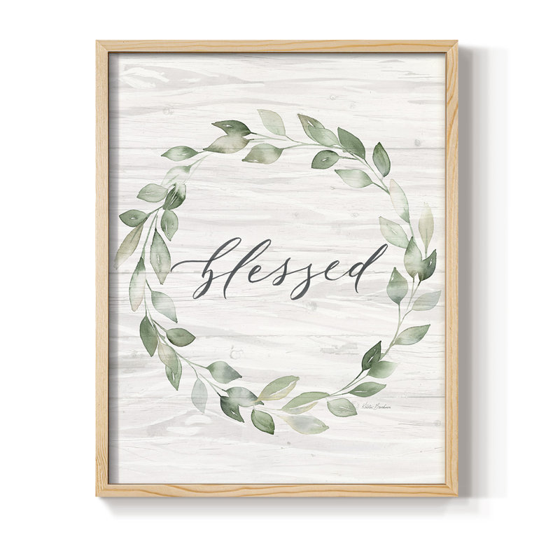«Blessed Wreath», reproduction encadrée en bois massif, Naturel, H 21 po x l 17 po