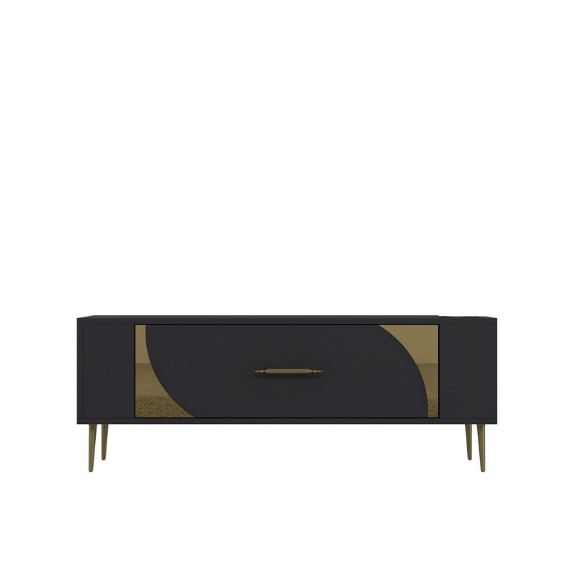 Olivia Unfinished TV Stand, 120cm, Grey/Gold