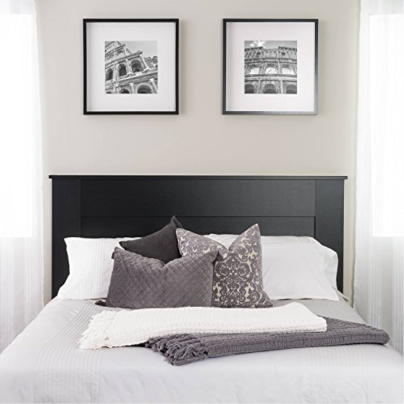 Grande tête de lit Xochitl, tête de lit à panneau plat, P 2,25 po x l 64,5 po x H 48 po, noir, Grand, Noir