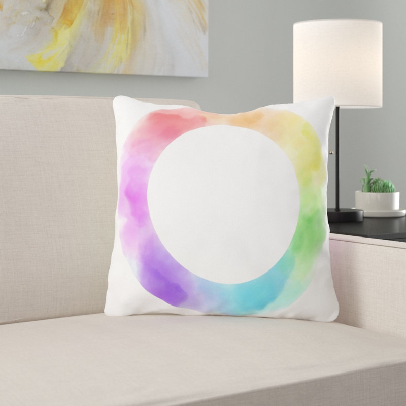 Coussin décoratif aquarelle Pascale, Microsuède, Intérieur