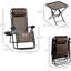 Chaise zéro gravité avec confort - chaises pliantes inclinables, porte-gobelets et table d'appoint pour la piscine, le camping, les coussins portatifs bruns