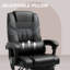 Fauteuil de bureau massant noir de jais avec hauteur réglable et repose-pieds inclinable pour utilisation à domicile
