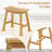 Shower Bench Teak Wood Shower Stool w/ Curved Seat Waterproof Bath Bench
