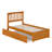 Mission Solid Wood Platform Bed with Panel Footboard and Roll Out Trundle-96140411