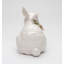 Figurine de lapin avec rose rose - Accroupi - 11,5 cm (4 1/2 po) de hauteur