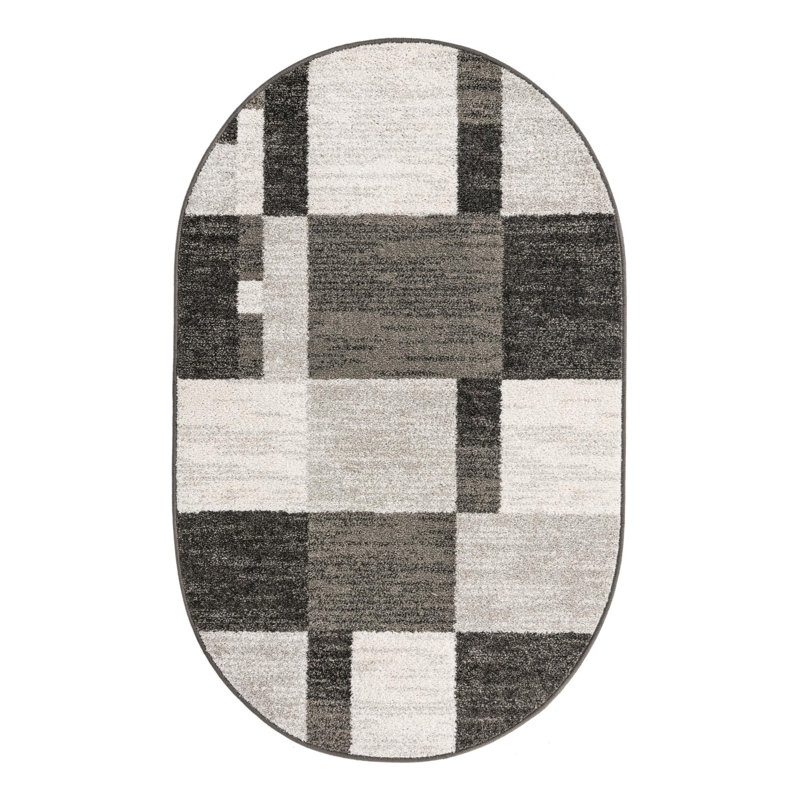 Harender Geometric Indoor Rug, Oval 3'3" x 5'3"