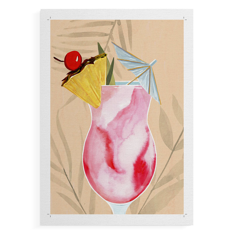 Tropical Cocktail II - Impression sur toile seulement - NON CADRE, H 48 po x l 32 po