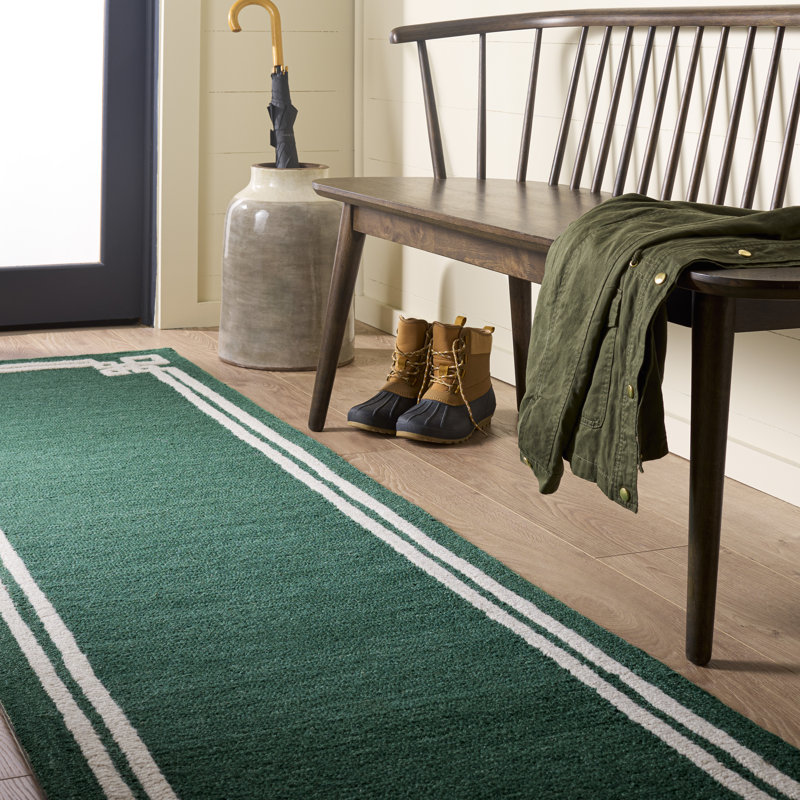 Martha Stewart Hand Tufted Wool; Cotton Geometric Indoor / Outdoor Rug, Runner 2'3" x 8'