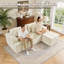 Canapé modulaire 83 po, canapé-lit modulaire en forme de L avec repose-pieds, canapé-lit modulaire à 3 places avec ressorts ensachés, coussins décoratifs pour le salon, aucun assemblage requis-666447499