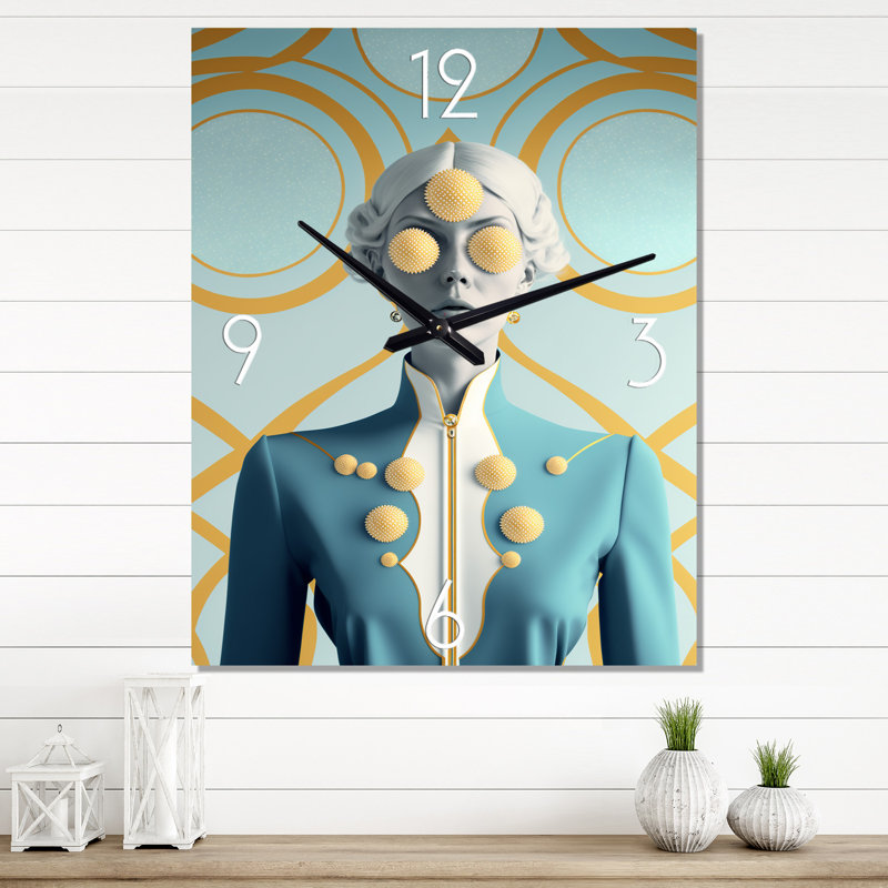 Déesse oracle efflorescence IV - Horloge murale moderne abstraite, H 32 po x l 24 po x P 1 po