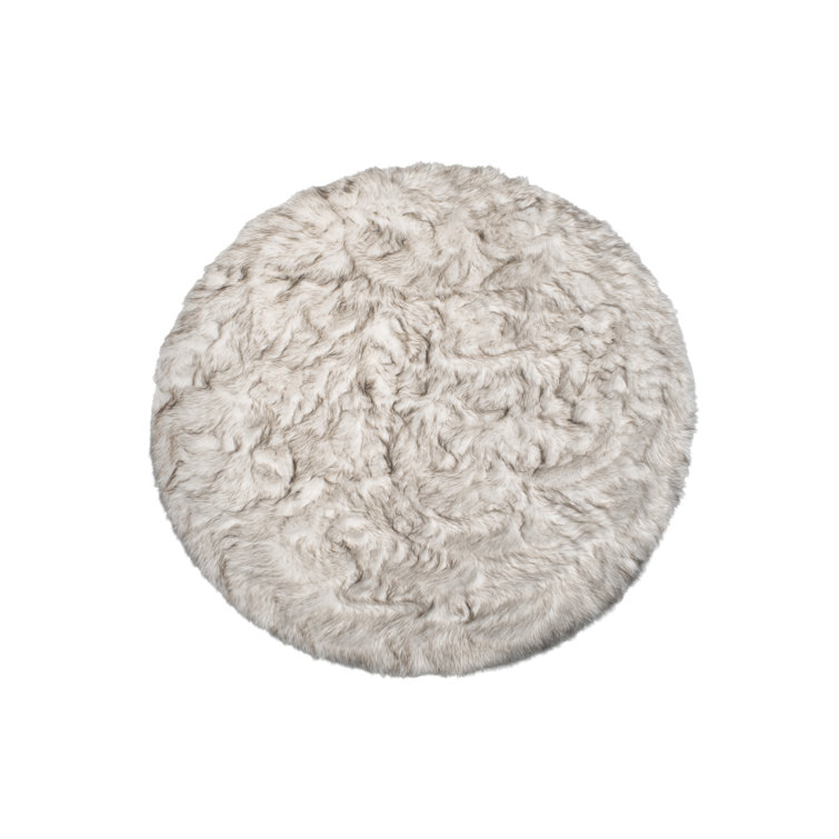 Laperle Gradient Chocolate Faux Sheepskin Fur Area Rug